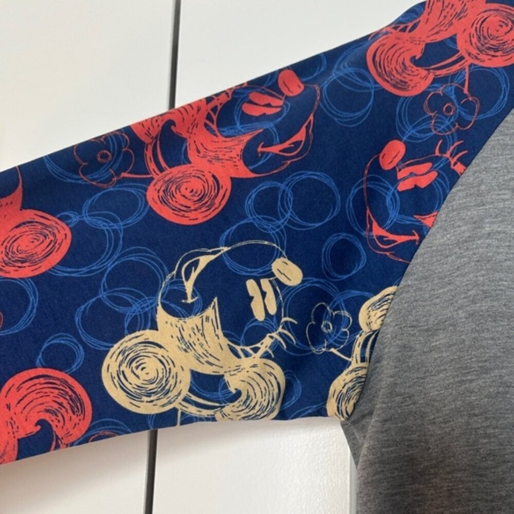 LuLaRoe Gray Mickey Mouse Sketch Design | Disney Randy Baseball T NWT Medium - Picture 5 of 5